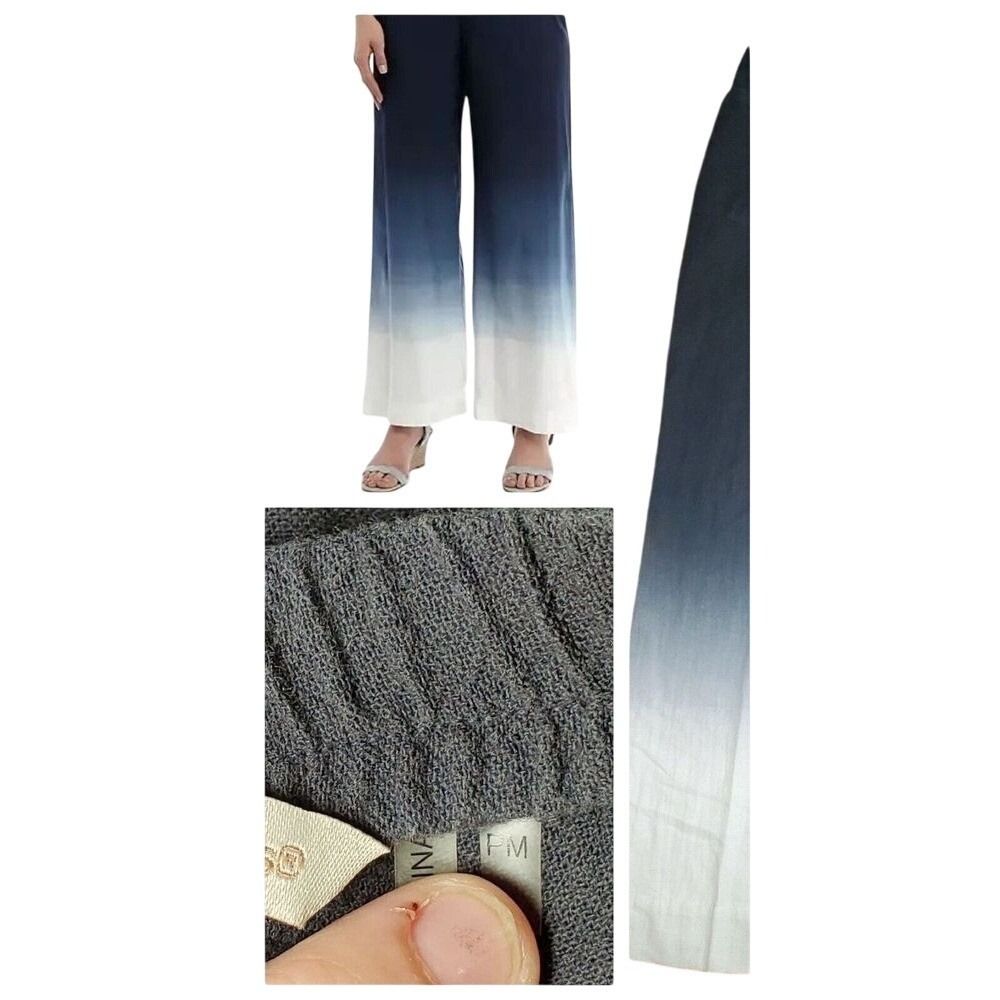 Soft Surroundings Ombre Wide Leg Pants Boho Beach Lounge Vacation size med 33x27